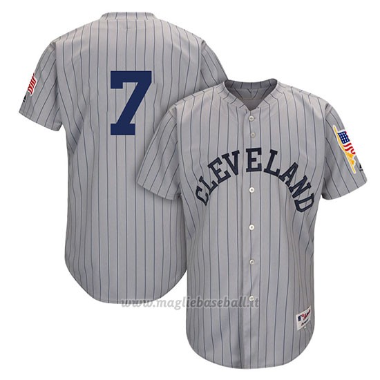 Maglia Baseball Uomo Cleveland Indians Mensindians Yan Gomes Grigio 1917 Turn Back The Clock